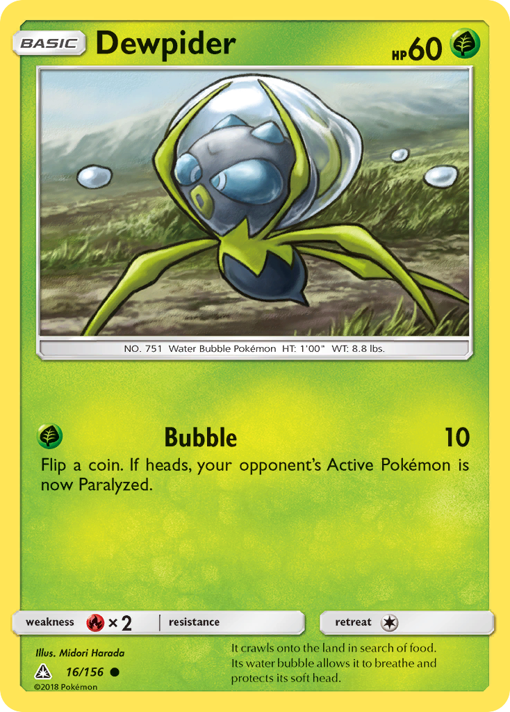Dewpider – Ultra Prism 16/156 Pokémon card