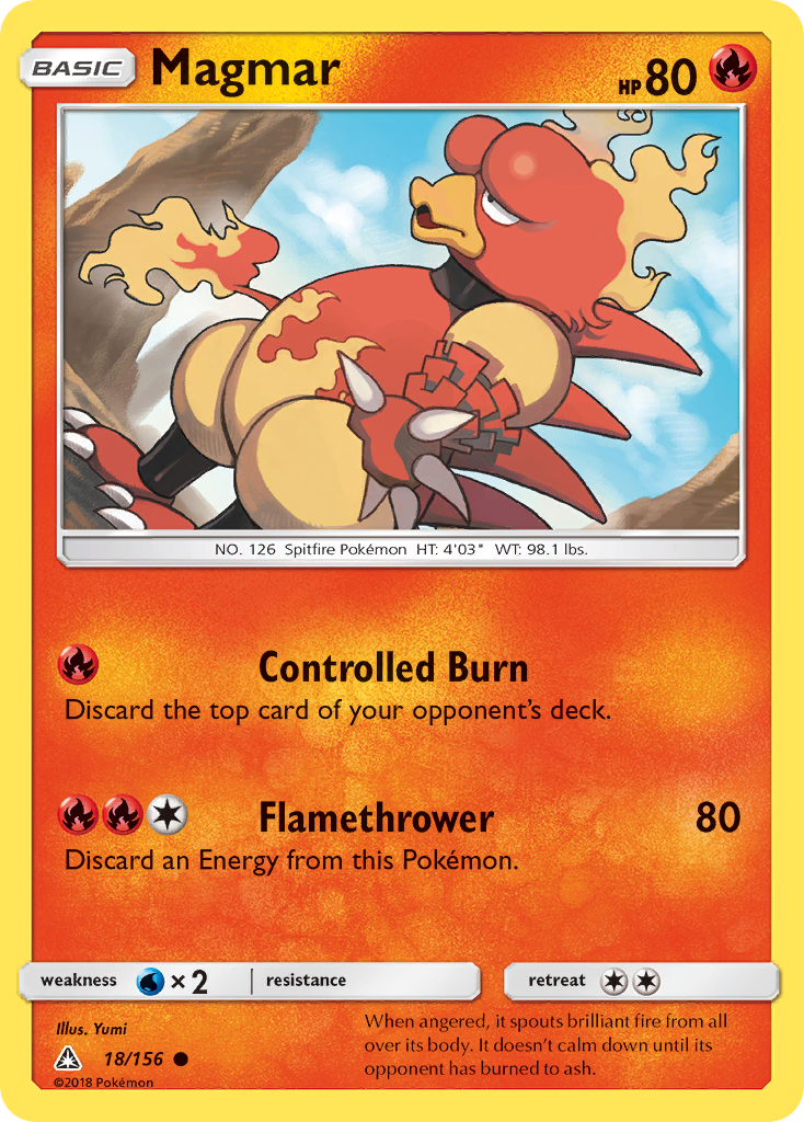 Magmar – Ultra Prism 18/156 Pokémon card