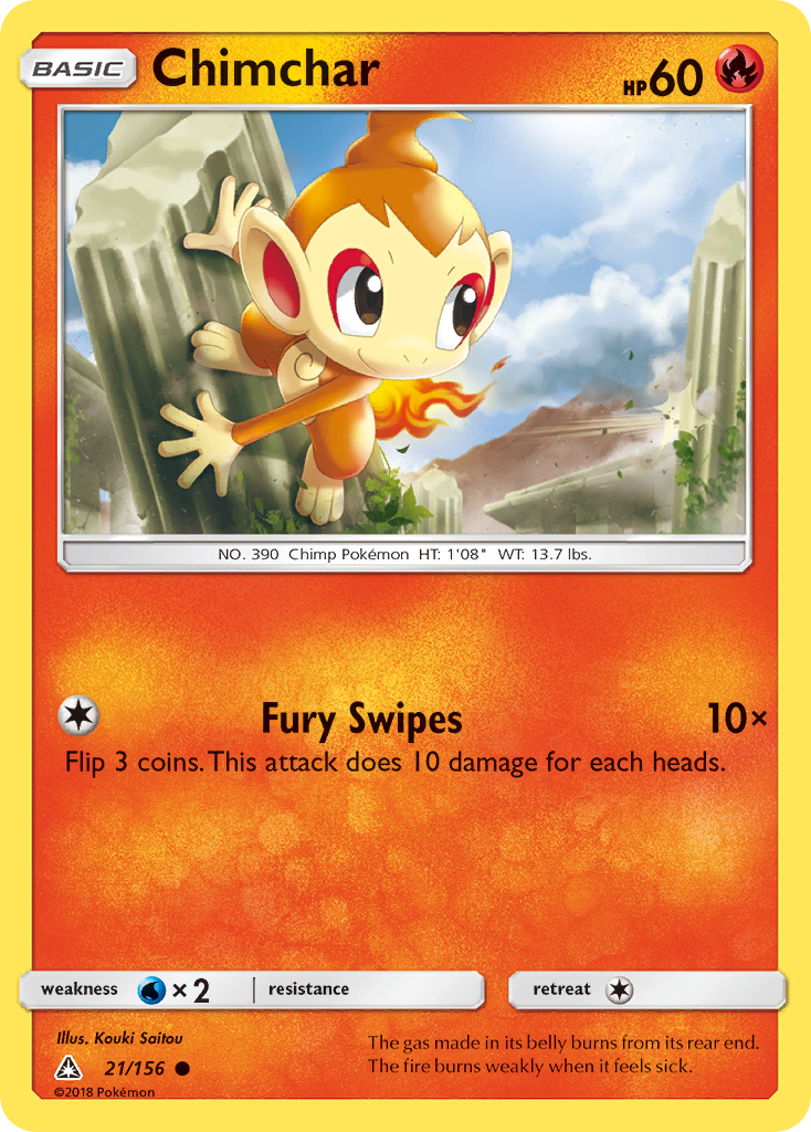 Chimchar – Ultra Prism 21/156 Pokémon card
