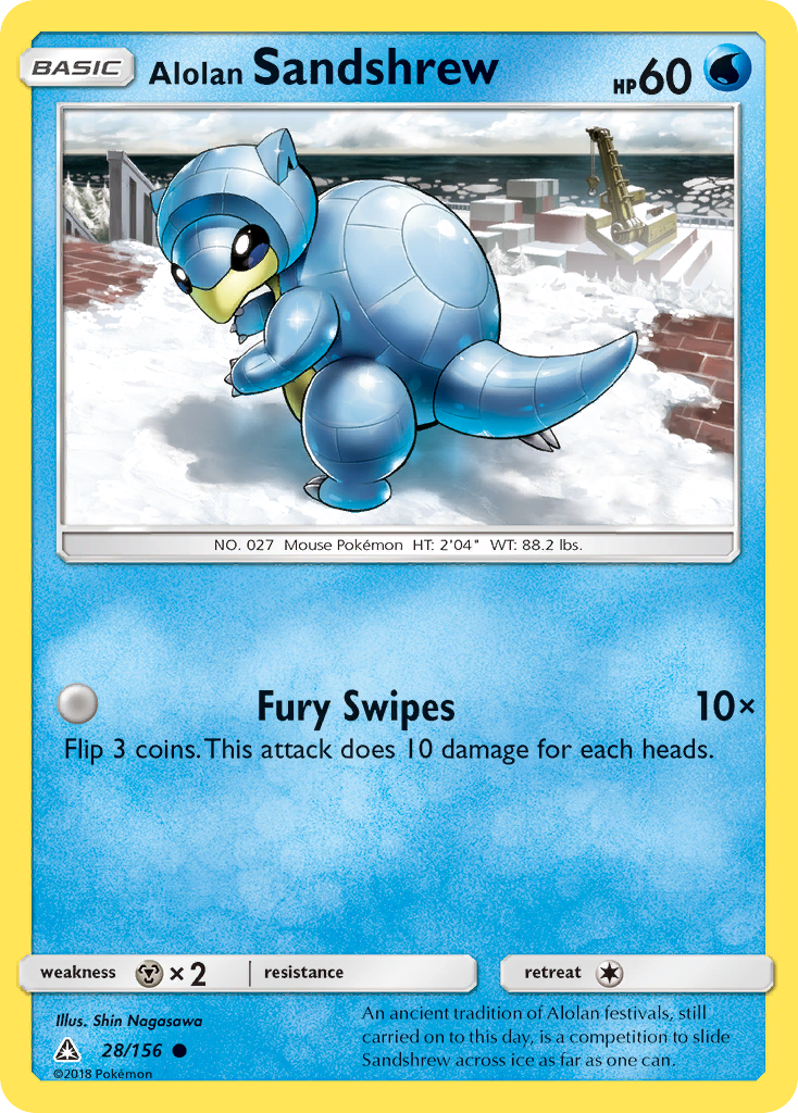 Alolan Sandshrew – Ultra Prism 28/156 Pokémon card