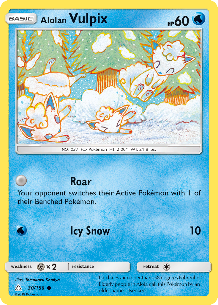 Alolan Vulpix – Ultra Prism 30/156 Pokémon card