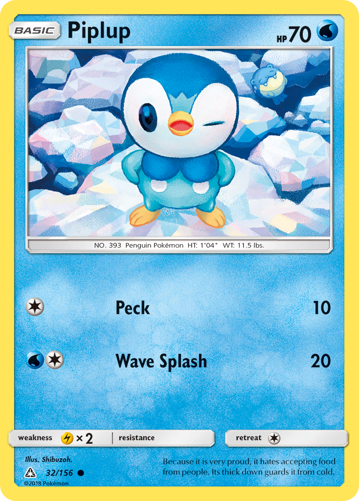 Piplup – Ultra Prism 32/156 Pokémon card