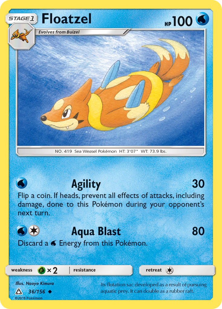 Floatzel – Ultra Prism 36/156 Pokémon card