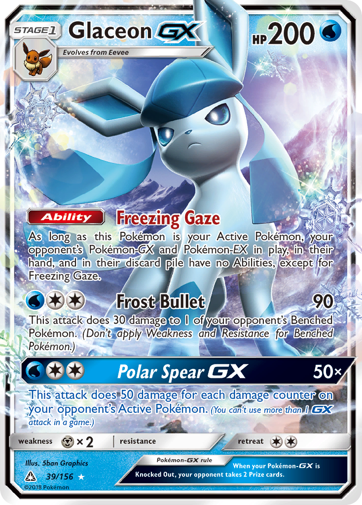 Glaceon-GX – Ultra Prism 39/156 Pokémon card