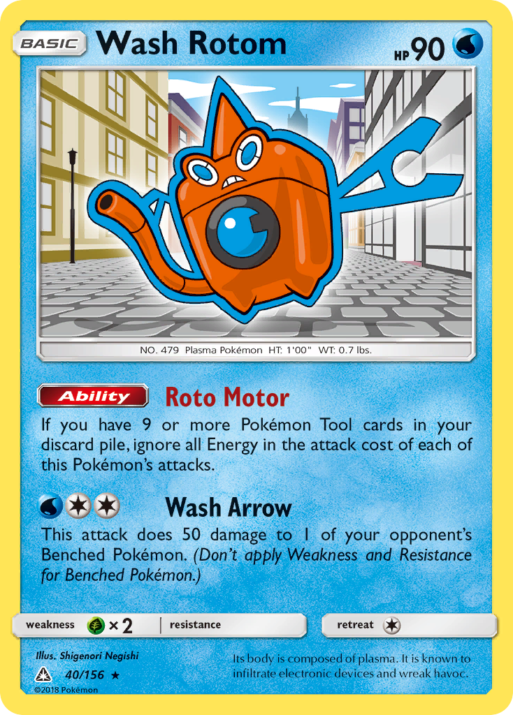 Wash Rotom – Ultra Prism 40/156 Pokémon card