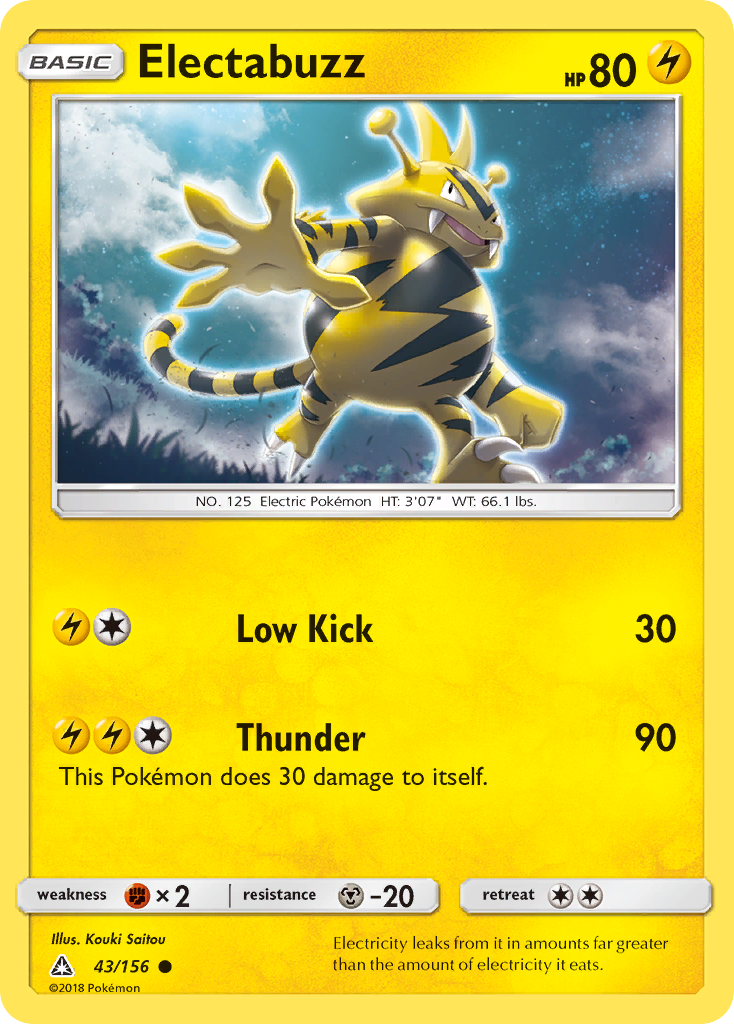 Electabuzz – Ultra Prism 43/156 Pokémon card