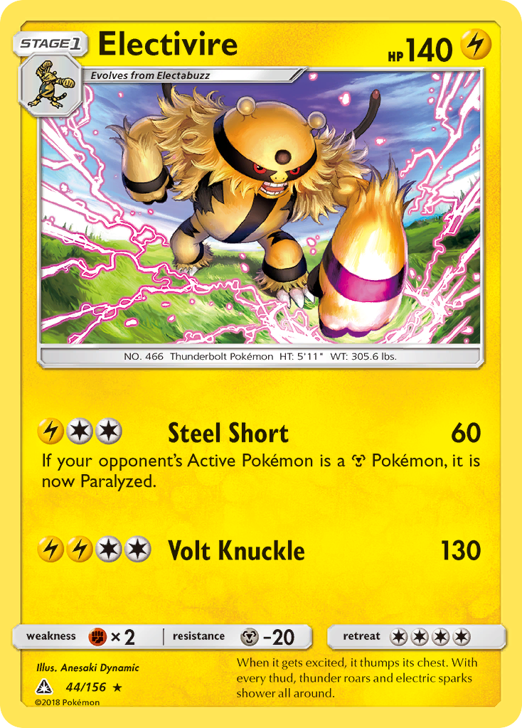 Electivire – Ultra Prism 44/156 Pokémon card