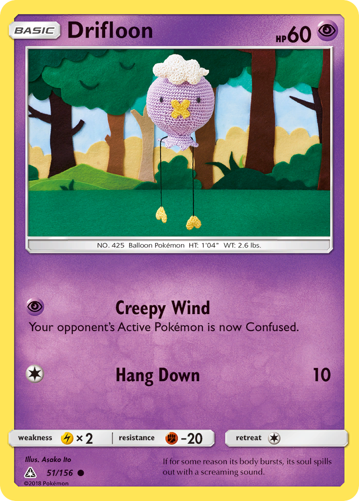 Drifloon – Ultra Prism 51/156 Pokémon card