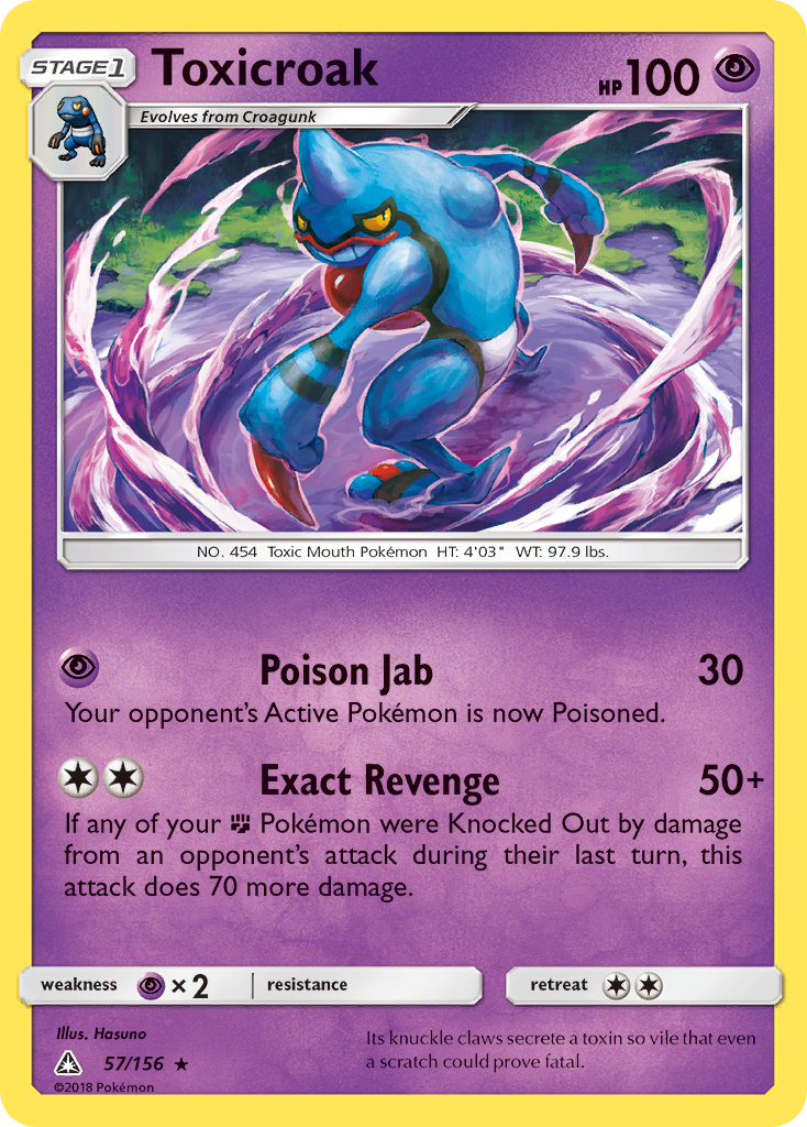 Toxicroak – Ultra Prism 57/156 Pokémon card