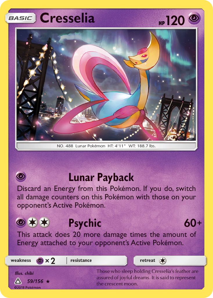 Cresselia – Ultra Prism 59/156 Pokémon card