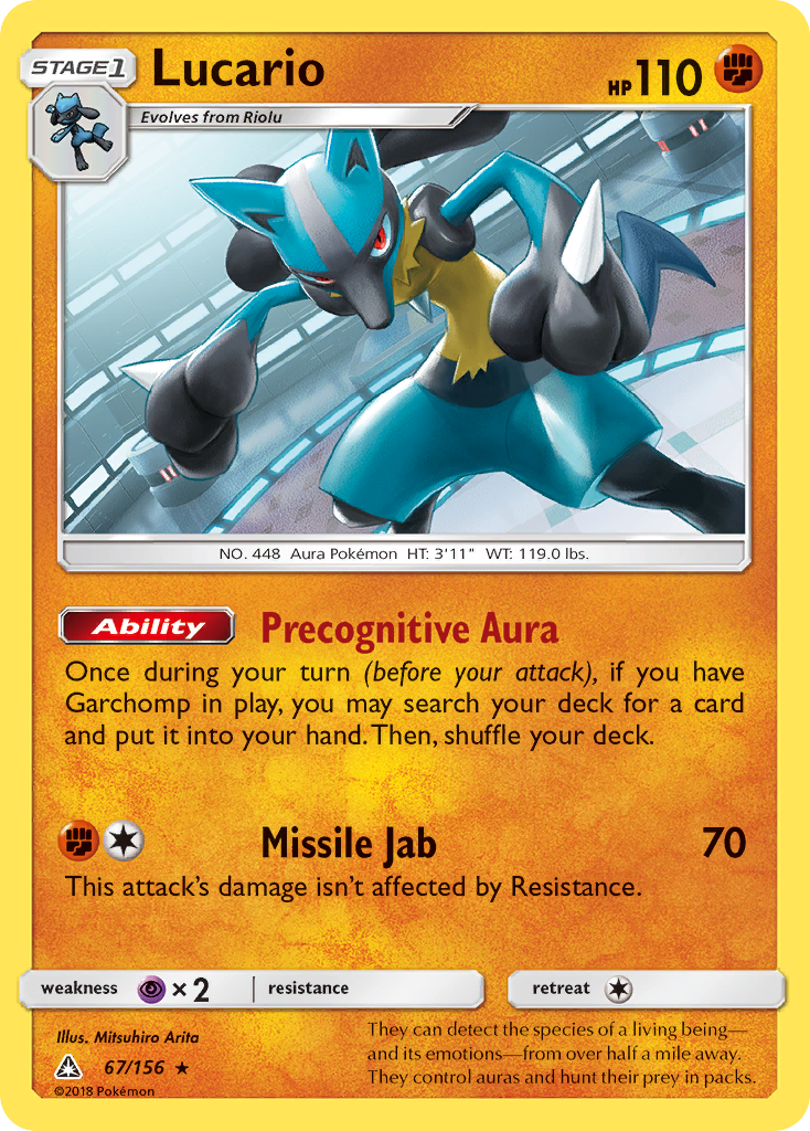 Lucario – Ultra Prism 67/156 Pokémon card