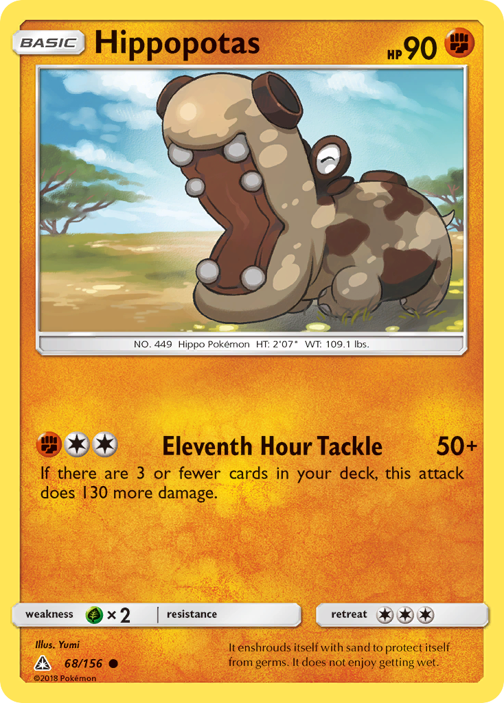 Hippopotas – Ultra Prism 68/156 Pokémon card