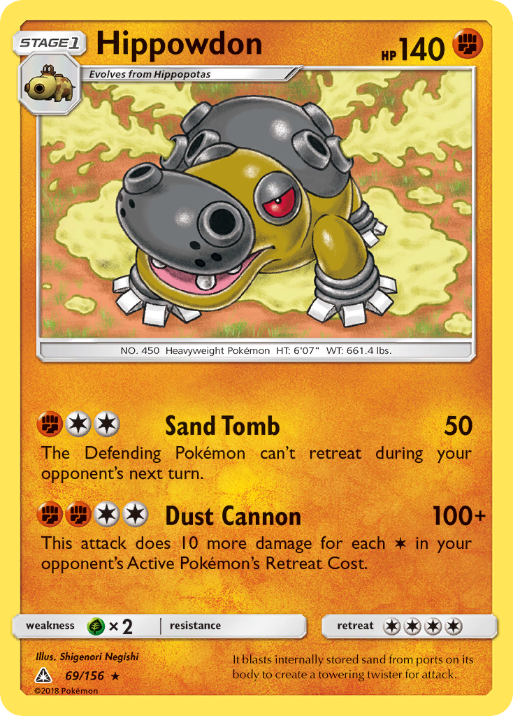 Hippowdon – Ultra Prism 69/156 Pokémon card