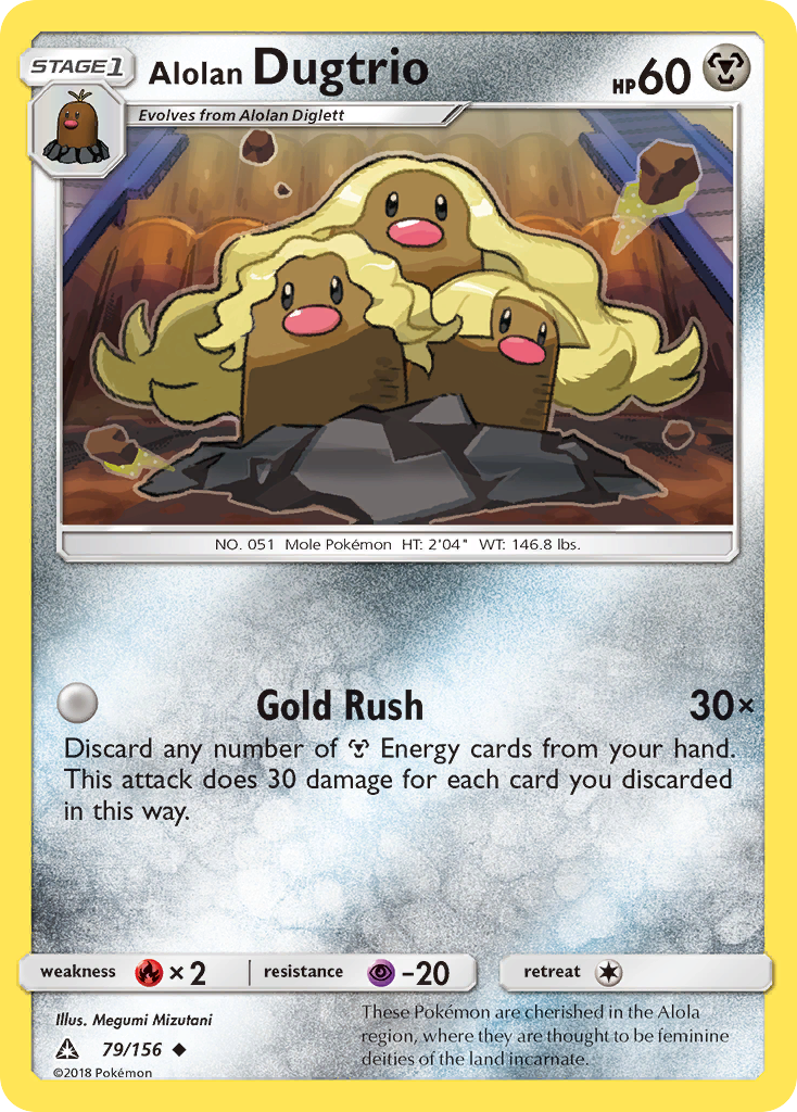 Alolan Dugtrio – Ultra Prism 79/156 Pokémon card