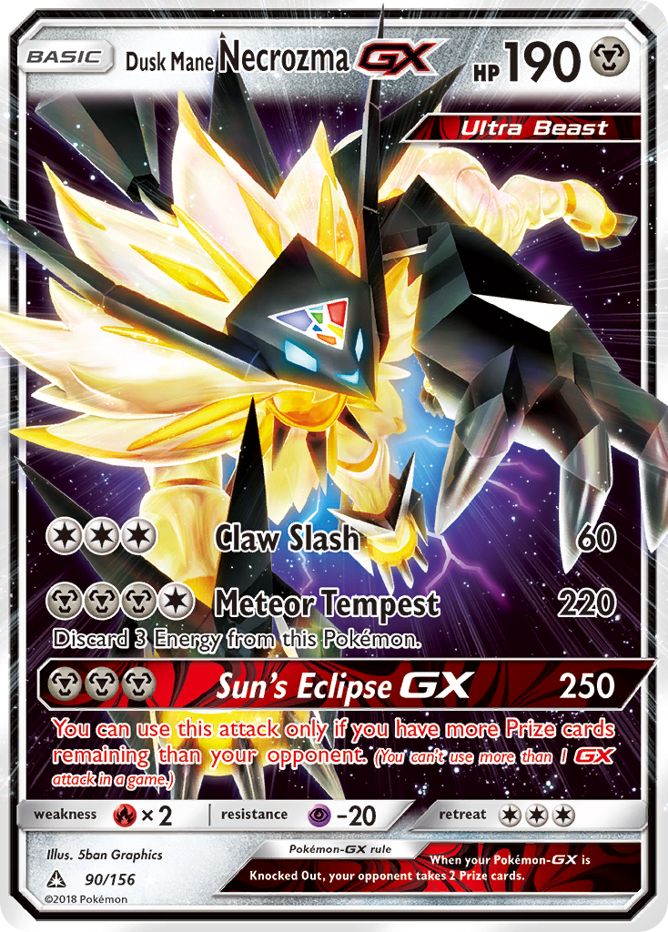 Dusk Mane Necrozma-GX – Ultra Prism 90/156 Pokémon card