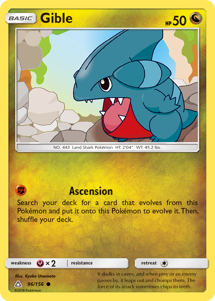 Gible – Ultra Prism 96/156 Pokémon card