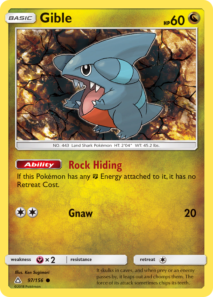Gible – Ultra Prism 97/156 Pokémon card