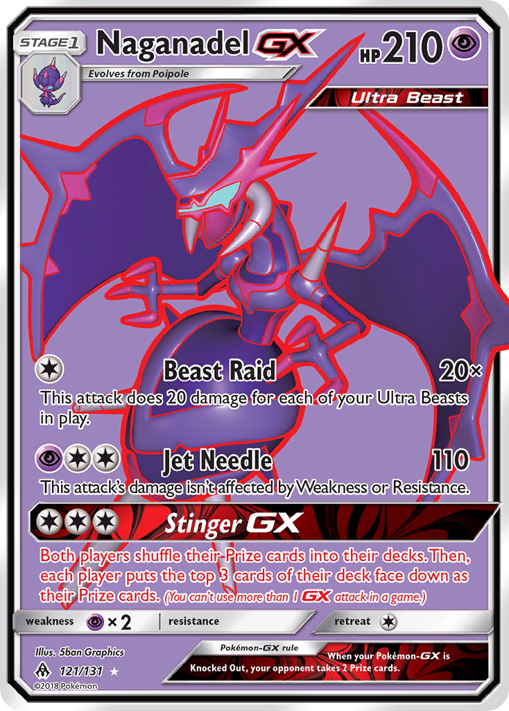 Naganadel-GX – Forbidden Light 121/131 Pokémon card
