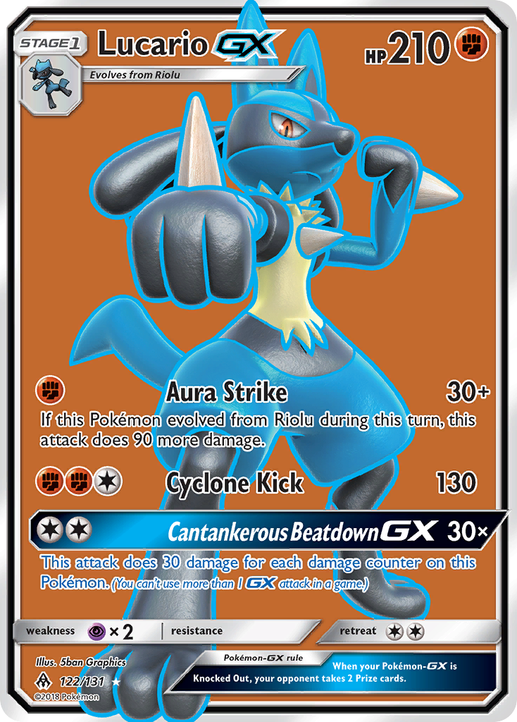 Lucario-GX – Forbidden Light 122/131 Pokémon card