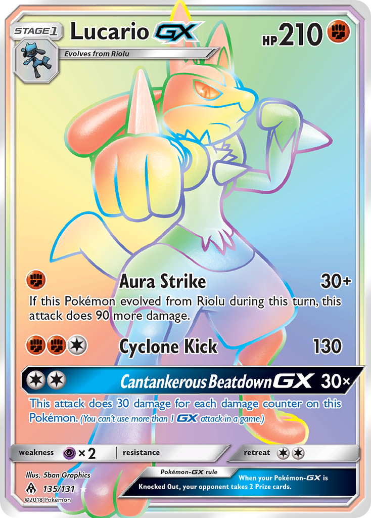 Lucario-GX – Forbidden Light 135/131 Pokémon card