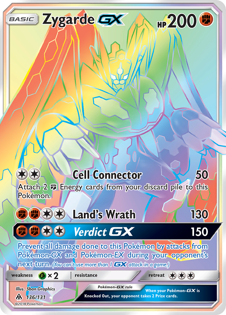Zygarde-GX – Forbidden Light 136/131 Pokémon card