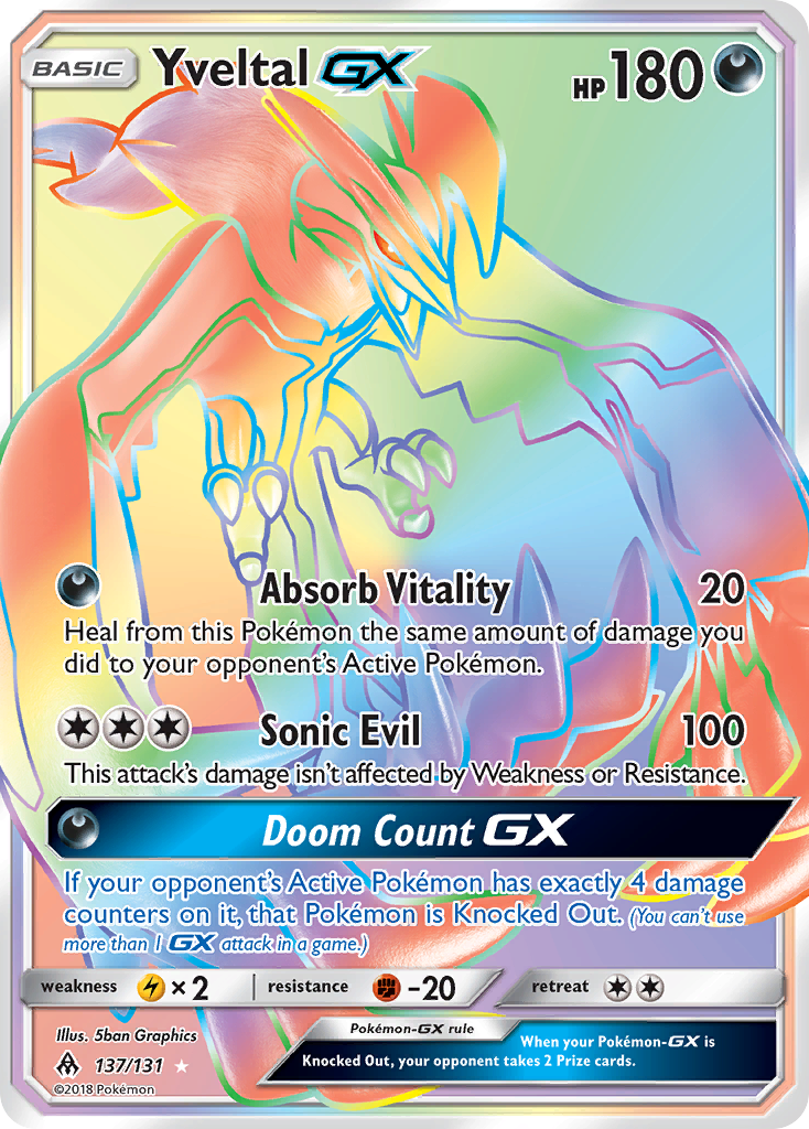 Yveltal-GX – Forbidden Light 137/131 Pokémon card