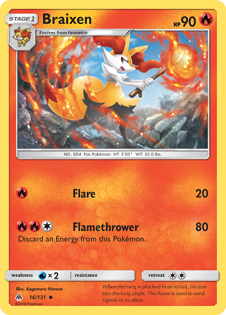 Braixen – Forbidden Light 16/131 Pokémon card