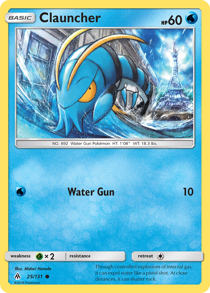 Clauncher – Forbidden Light 25/131 Pokémon card
