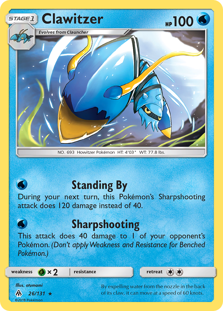 Clawitzer – Forbidden Light 26/131 Pokémon card