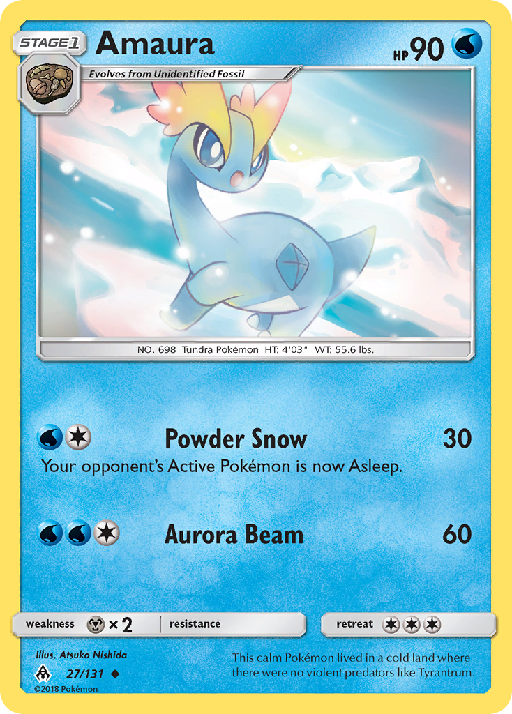 Amaura – Forbidden Light 27/131 Pokémon card