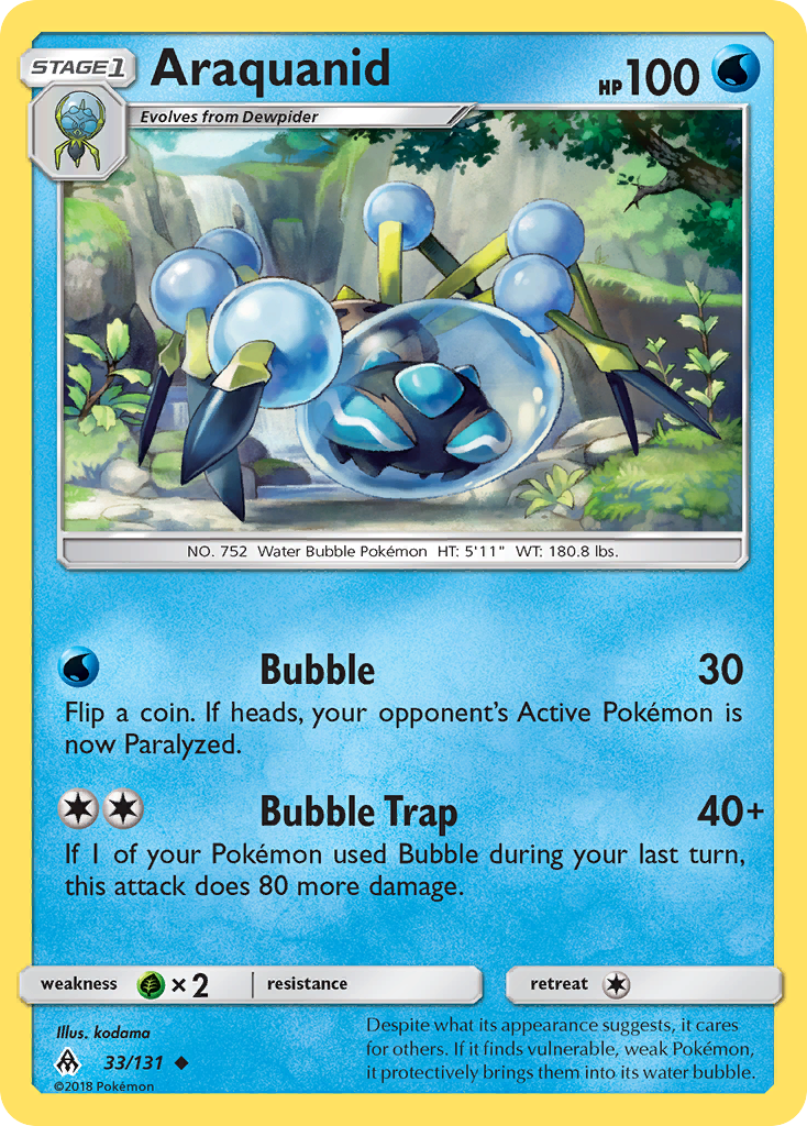 Araquanid – Forbidden Light 33/131 Pokémon card