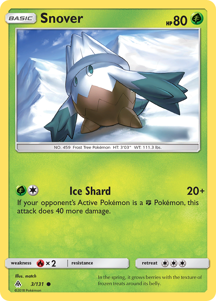 Snover – Forbidden Light 3/131 Pokémon card