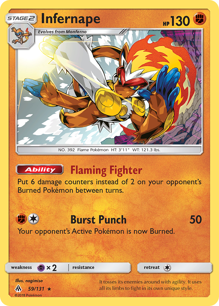 Infernape – Forbidden Light 59/131 Pokémon card