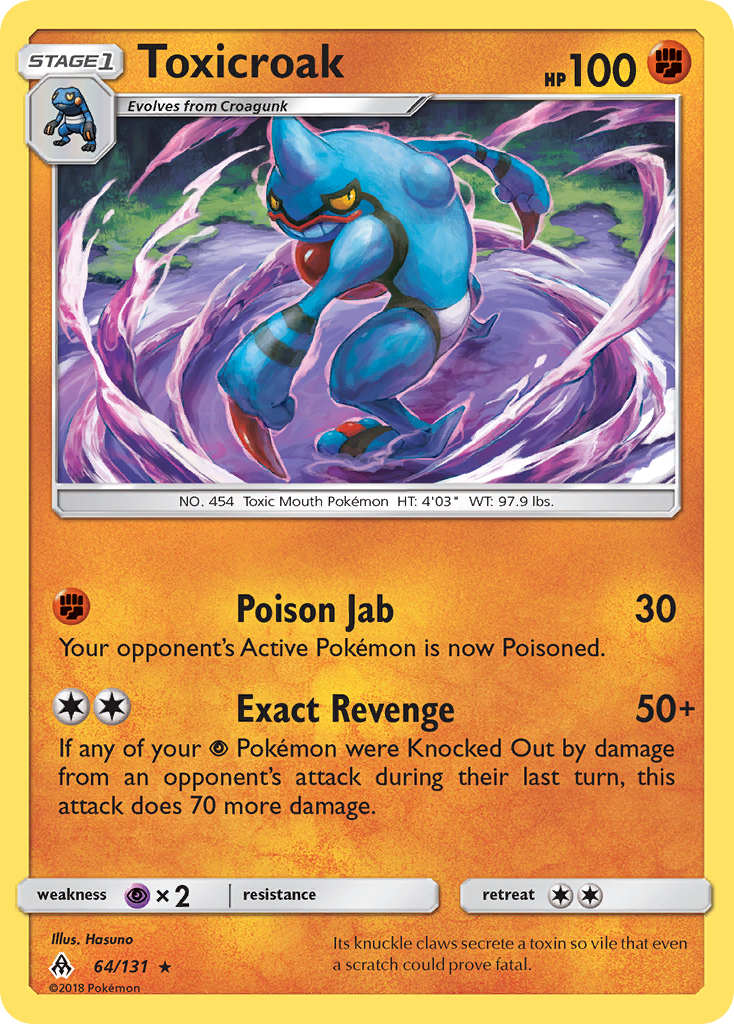 Toxicroak – Forbidden Light 64/131 Pokémon card