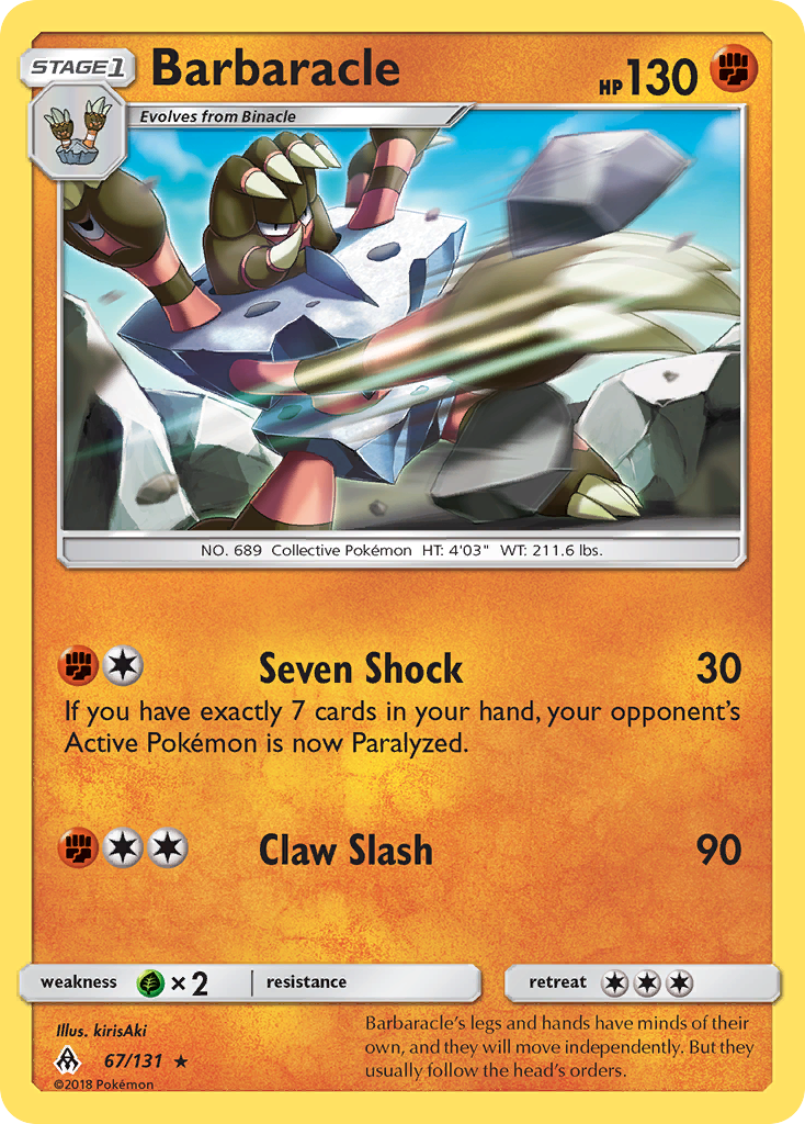 Barbaracle – Forbidden Light 67/131 Pokémon card