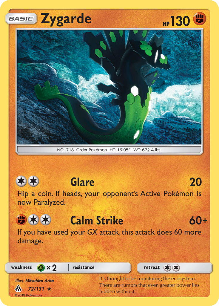Zygarde – Forbidden Light 72/131 Pokémon card