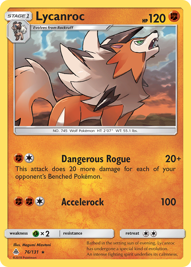 Lycanroc – Forbidden Light 76/131 Pokémon card