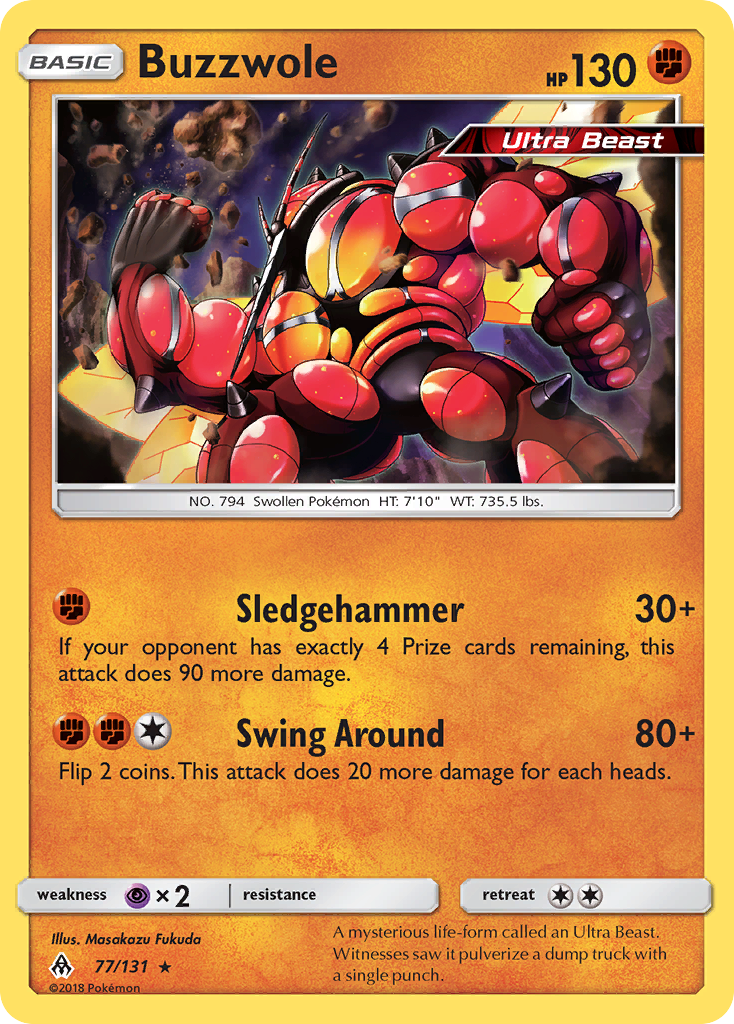 Buzzwole – Forbidden Light 77/131 Pokémon card