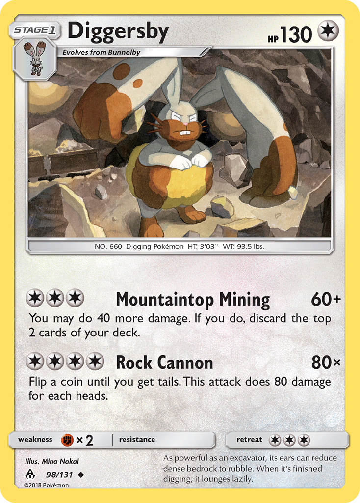 Diggersby – Forbidden Light 98/131 Pokémon card