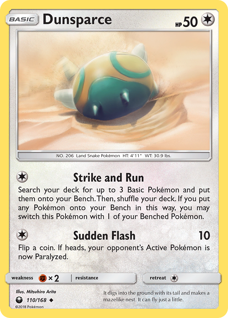 Dunsparce – Celestial Storm 110/168 Pokémon card