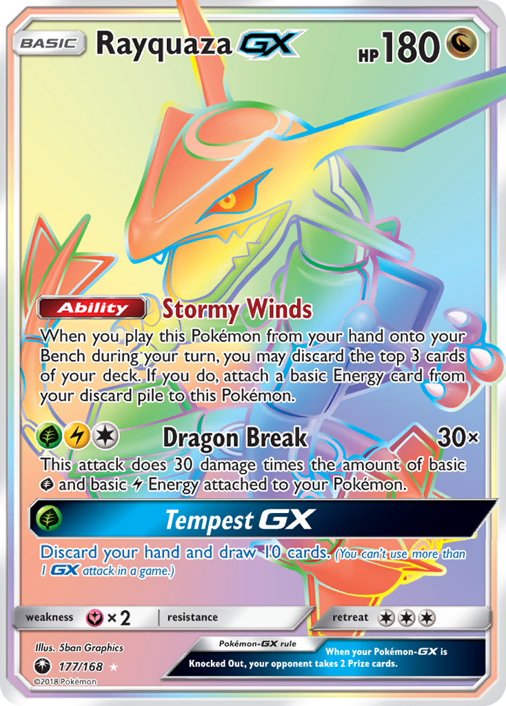 Rayquaza-GX – Celestial Storm 177/168 Pokémon card