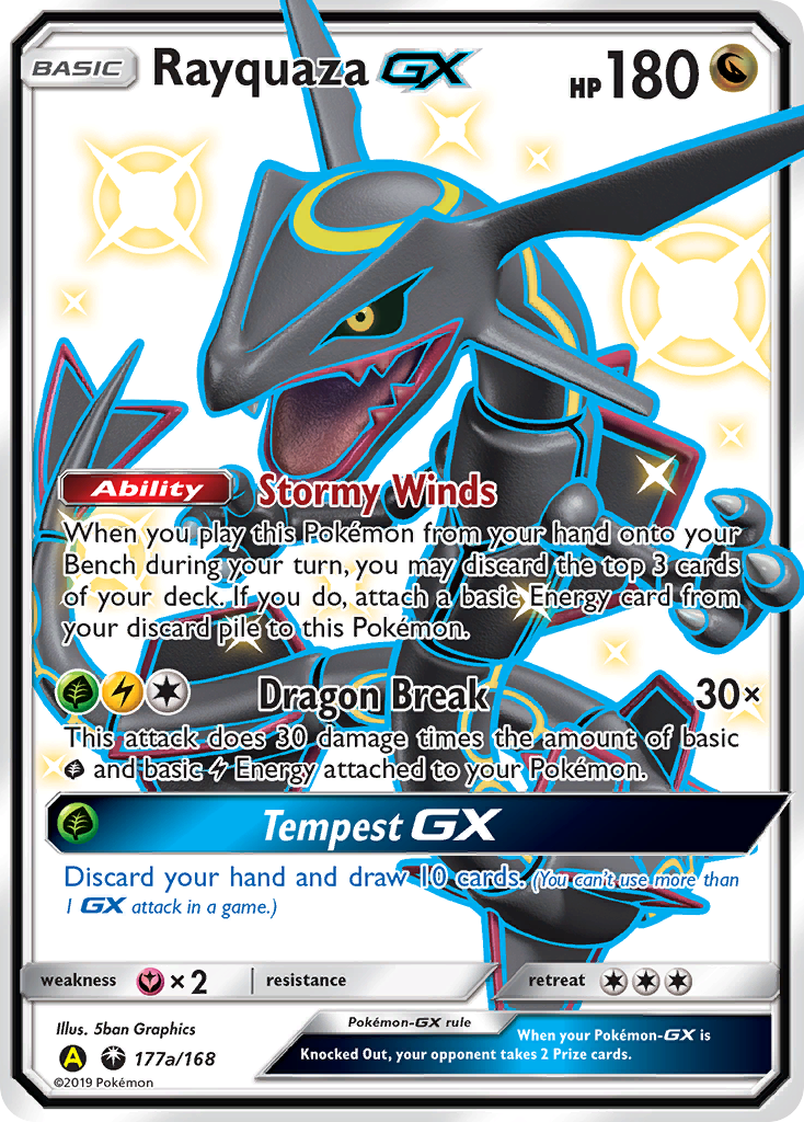 Rayquaza-GX – Celestial Storm 177a/168 Pokémon card
