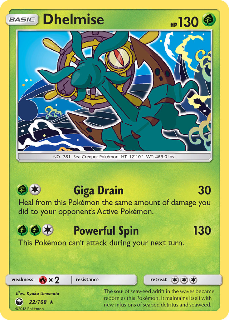 Dhelmise – Celestial Storm 22/168 Pokémon card