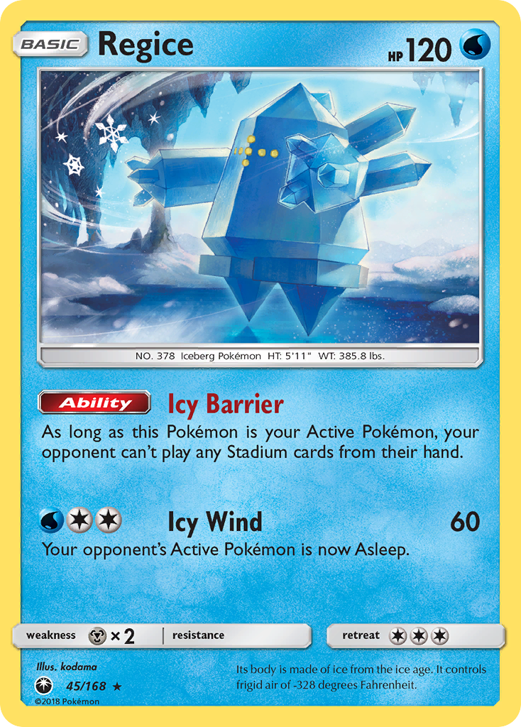 Regice – Celestial Storm 45/168 Pokémon card