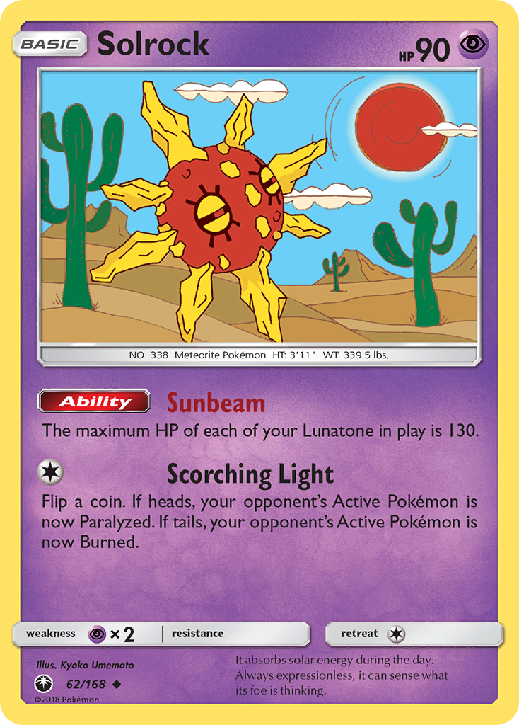 Solrock – Celestial Storm 62/168 Pokémon card