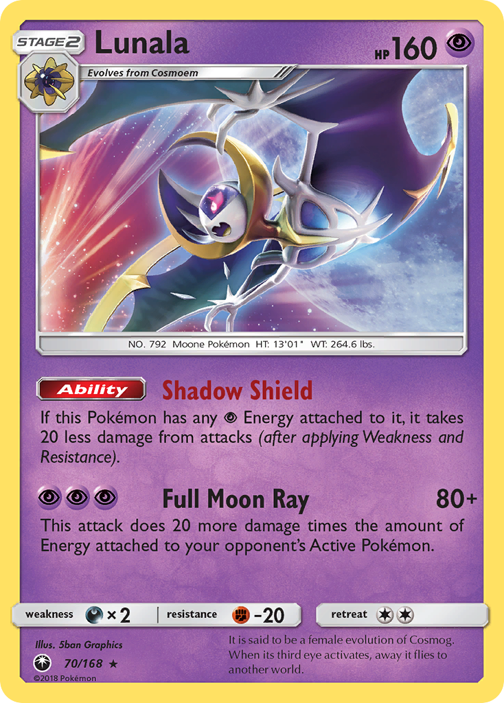 Lunala – Celestial Storm 70/168 Pokémon card