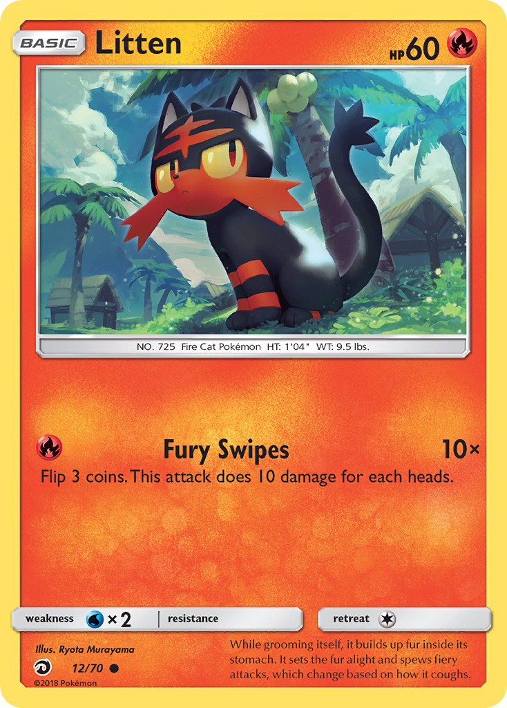 Litten – Dragon Majesty 12/70 Pokémon card