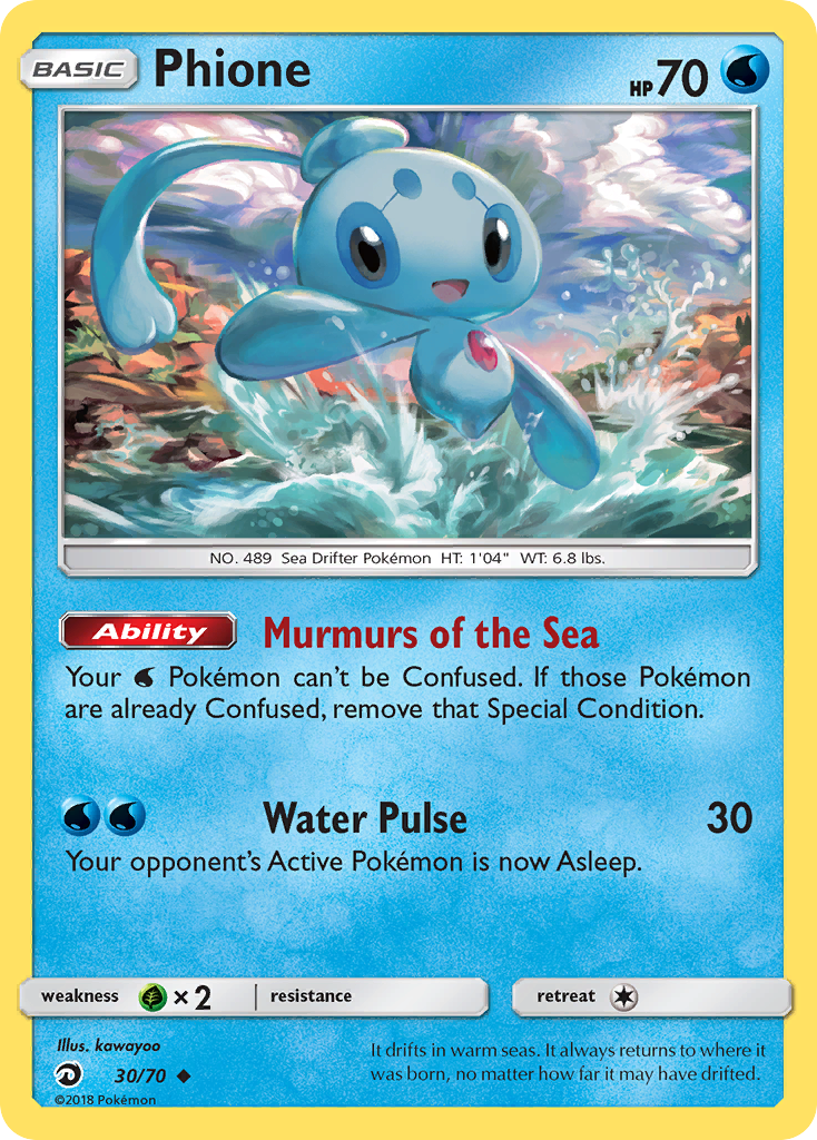 Phione – Dragon Majesty 30/70 Pokémon card