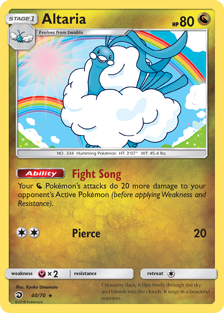 Altaria – Dragon Majesty 40/70 Pokémon card