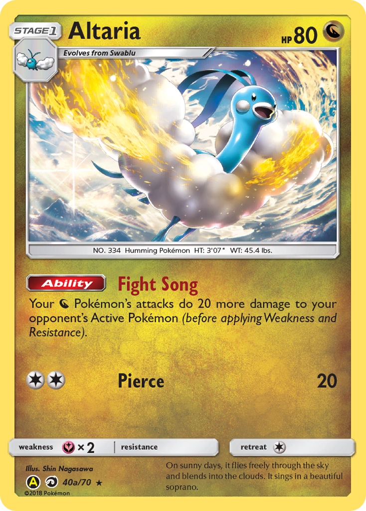 Altaria – Dragon Majesty 40a/70 Pokémon card